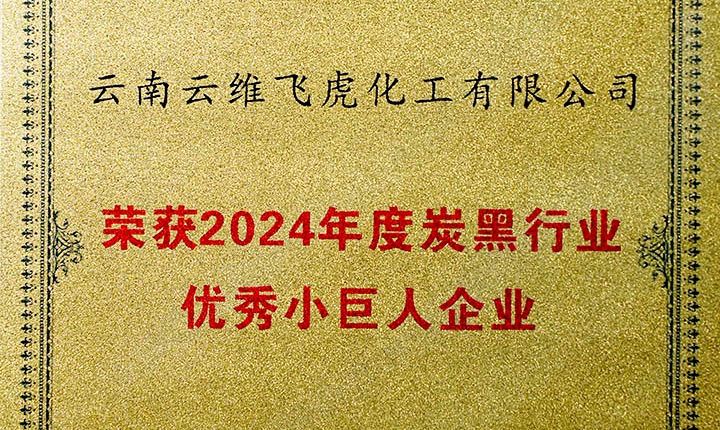 声誉加冕，，，，，，未来可期！云维飞虎公司荣膺“中国炭黑行业优异小巨人”